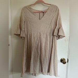 Voy Brand Off-White Folk Dress Small